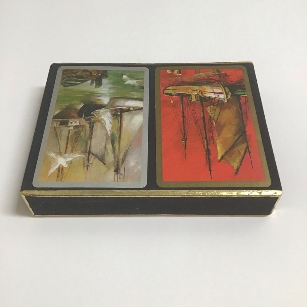 Congress Mid Century Playing Cards 2 Deck SET Sailing Ships 1 SEALED Vintage EUC - Picture 9 of 13